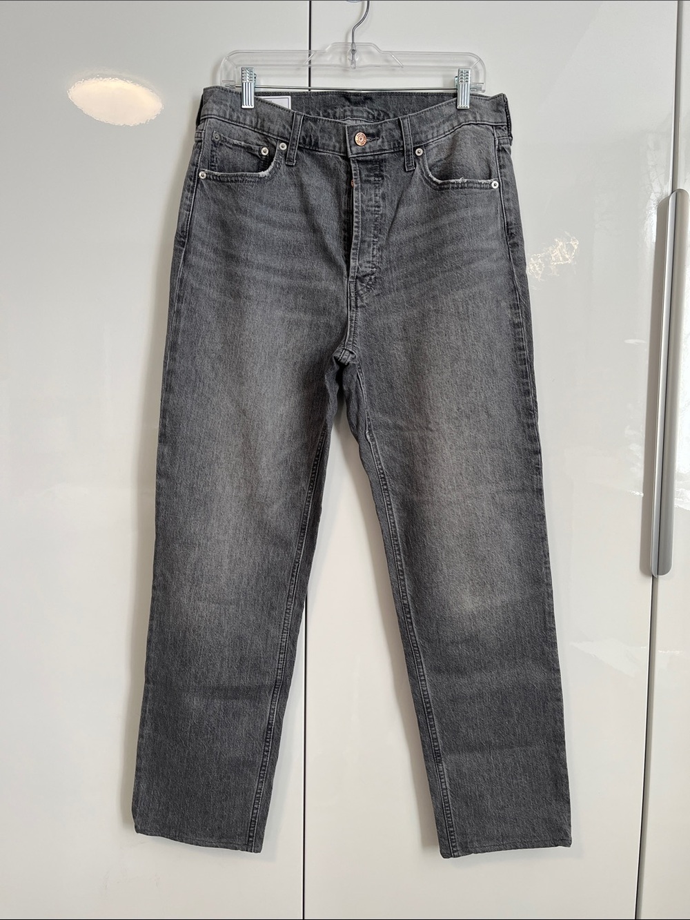NWOT GAP Women's Grey Cheeky Straight High Rise Denim Jeans, Size 31